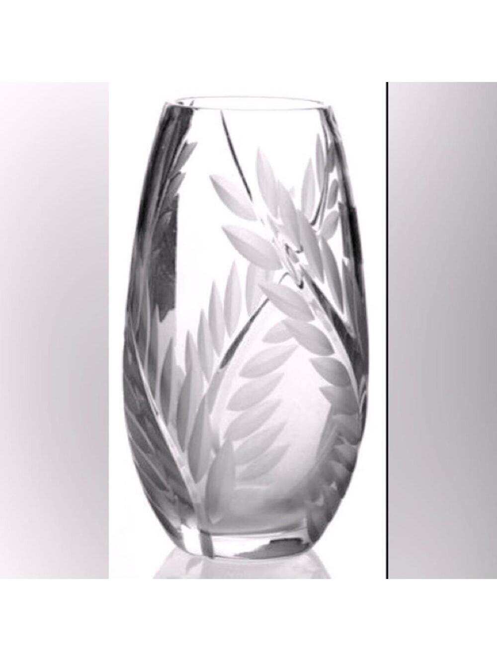 Vintage Roma Cut Etched Crystal Bud Vase 5.5"